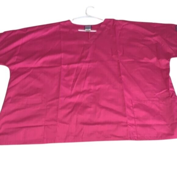 Cherokee Workwear V-Neck Pink Scrub Top 3XL Cotton Blend - Picture 5 of 10